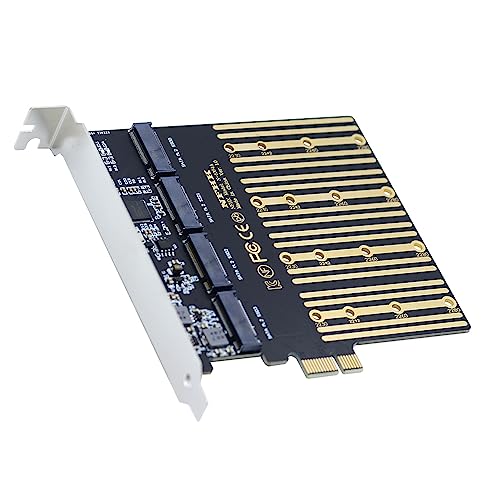 NFHK Vier SATA NGFF Key B + M SSD auf PCI-E 1x Mainboard Desktop Adapter Konverter SSD Karte ASM1064 2280 von NFHK