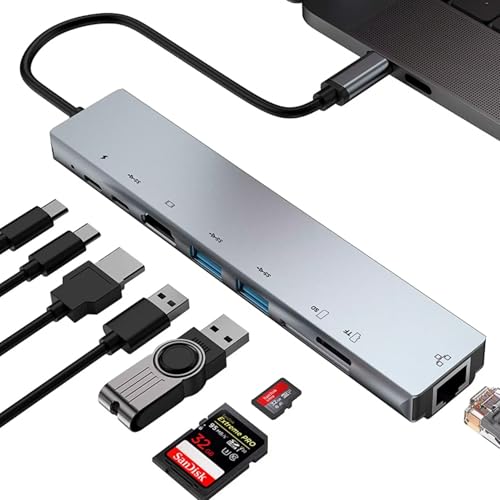 10 Gbps USB C Hub Ethernet Gigabit HDMI 4K 60Hz 8-in-1 mit PD 100 W Adapter Typ C 3.2 kompatibel mit MacBook Air, Pro iPad, iPhone 16 Plus MAX, Surface, Galaxy Tab S9, Galaxy S24 Ultra, Surface 10 Gbps USB C Hub Ethernet Gigabit HDMI 4K 60Hz 8-in-1 mit PD 100 W Adapter Typ C 3.2 kompatibel mit MacBook Air, Pro iPad, iPhone 16 Plus MAX, Surface, Galaxy Tab S9, Galaxy S24 Ultra, Surface von NFMAXONE