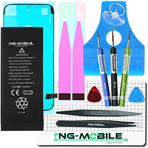 NG-Mobile Akku Ersatz für Apple iPhone 7 | Profi Reparatur Werkzeug-Set | Original Batterie Kapazität 1960 mAh - Neue Produktion - Sept. 2021 von NG-Mobile