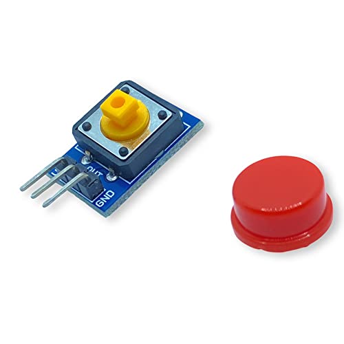 NGEN Large Push Button Momentary Switch Module with Mechanical Key and Red Keycap with Digital Input for Arduino Raspberry Pi and other Microcontrollers von NGEN