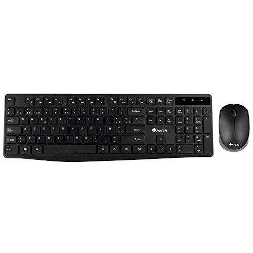 NGS ALLUREKIT Multimedia-Funktastatur- und Maus-Kit mit 1200dpi, 2.4GHz (QWERTY, Spanisch) von NGS