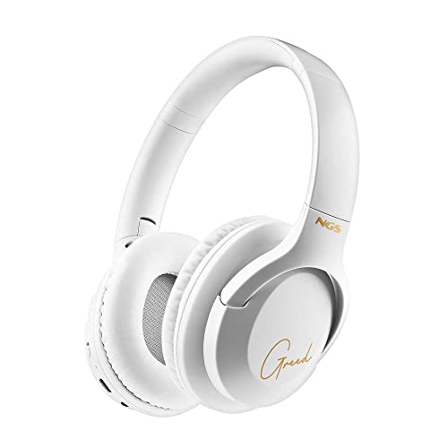 NGS ARTICA Greed White - Supra-aurale kabellose Kopfhörer, kompatibel mit Bluetooth-Technologie, leicht und faltbar, integriertes Mikrofon, 40 Stunden Batterielebensdauer, Farbe Weiß von NGS