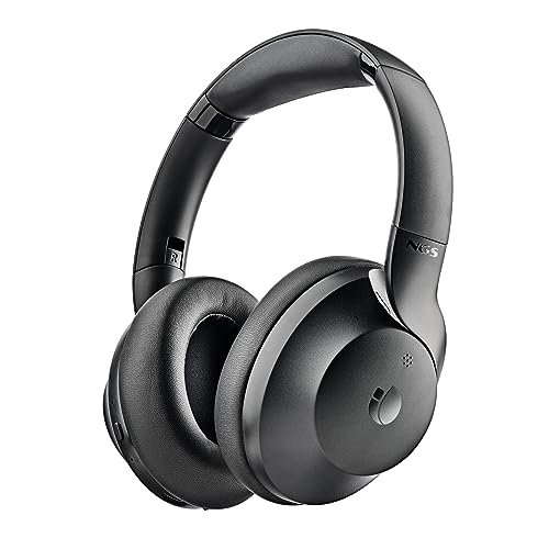 NGS Artica Shake - Kabellose Kopfhörer, Bluetooth-kompatible Kopfhörer, Verstellbarer Kopfbügel, schwenkbare Ohrenschützer, ANC-Rauschunterdrückungstechnologie, integriertes Mikrofon, Schwarz von NGS