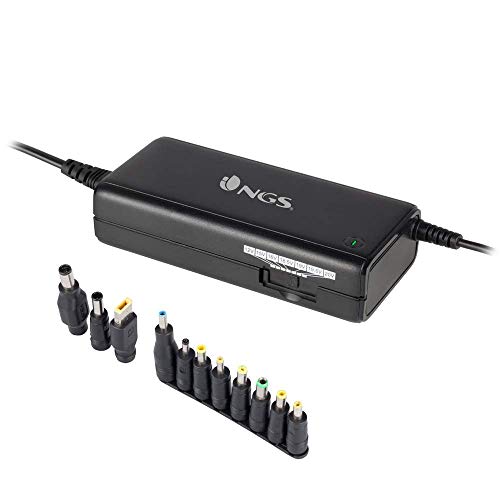 NGS BAN - Manuelles 90W Universal-Laptop-Ladegerät, Ladegerät mit 11 Adaptern, kompatibel mit HP, Dell, Asus, Lenovo, Acer von NGS