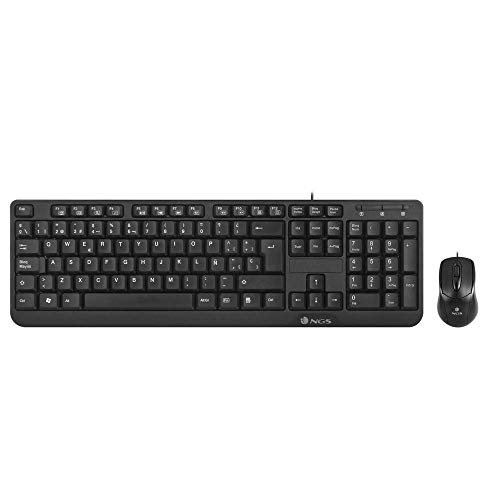 NGS COCOAKIT Set aus Multimedia-Tastatur und optischer Maus mit Kabel, 1000dpi, USB (QWERTY, Italienisch) von NGS