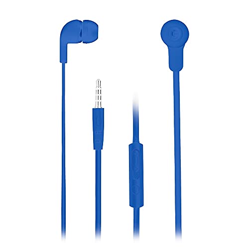 NGS CROSSSKIP Blue - In-Ear-Kopfhörer, Kopfhörer mit Mikrofon und Kabel, Stereo-Kopfhörer mit 3,5 mm Anschluss und Multifunktionstaste, Blau von NGS