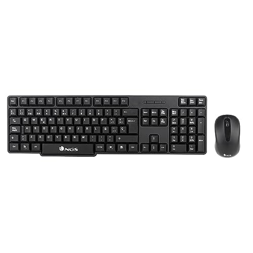 NGS EUPHORIA KIT PT - Kabellose Tastatur und Maus 2.4GHz, Tastatur mit Minimalistischem und Spritzwassergeschütztem Design, QWERTY Portugiesisch, Optische Maus mit 1200 dpi, Ergonomische Maus, Schwarz NGS EUPHORIA KIT PT - Kabellose Tastatur und Maus 2.4GHz, Tastatur mit Minimalistischem und Spritzwassergeschütztem Design, QWERTY Portugiesisch, Optische Maus mit 1200 dpi, Ergonomische Maus, Schwarz von NGS
