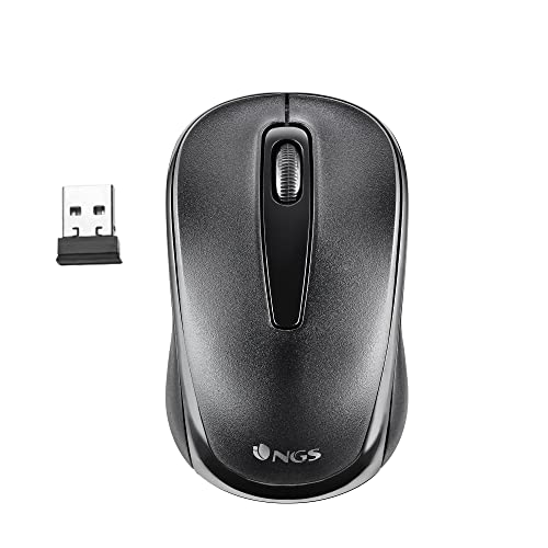 NGS Easy Gamma - 2.4GHz Wireless Optical Mouse Nano Receiver, 1200 DPI mit USB-Anschluss, 2 Tasten + Scrollrad von NGS