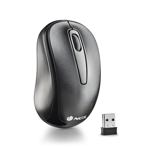 NGS Easy Gamma - 2.4GHz Wireless Optical Mouse Nano Receiver, 1200 DPI mit USB-Anschluss, 2 Tasten + Scrollrad von NGS