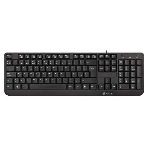 NGS FUNKYV3 USB-Tastatur mit 12 Multimedia-Tasten, 140cm-Kabel und Plug&Play-Funktion (AZERTY Französisch) von NGS