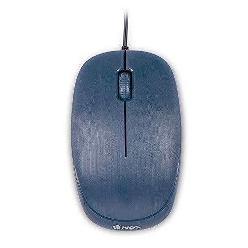 NGS Flame Blue Optische Maus von 1000dpi und USB Cable, Computer- oder Laptop-Maus mit 3 Tasten, für Links- und Rechtshänder, Blau von NGS