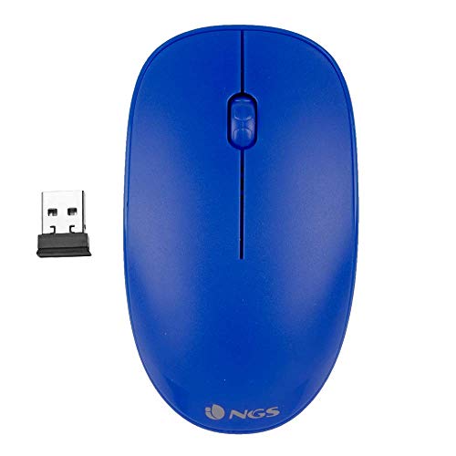 NGS Fog Blue Kabellose Optische Maus 2.4GHz, Computer- oder Laptop-Maus mit 2 Tasten und Scrollfunktion, 1000dpi, für Links- und Rechtshänder, Blau von NGS