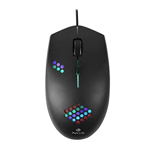 NGS GMX-120 Gaming-Maus mit USB-Kabel, optische Maus 800/1200 DPI mit LED-Beleuchtung in 7 Farben von NGS