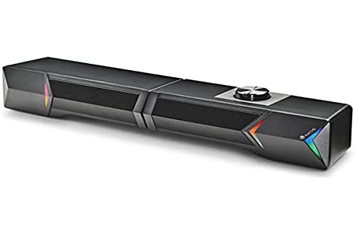 NGS GSX-B1200 - Teilbare Gaming-Soundbar 2.0, Ausgangsleistung 12 W, RGB-Lichter, kompatibel mit Bluetooth 5.0 + Klinkeneingang von NGS