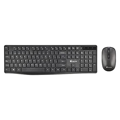 NGS Hype KIT - Kabelloses Multimodus-Tastatur + Maus Set, DPI: 800/1200/1600, Tri-Mode-Verbindung BT4.0+BT4.0+2.4G (spanisches QWERTY) von NGS