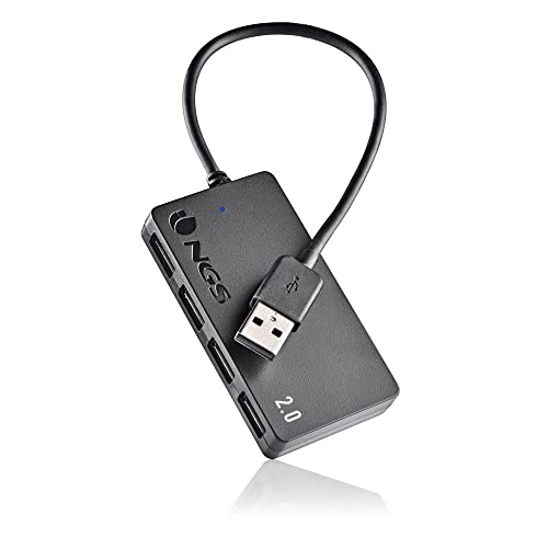 NGS IHUB4 Tiny - USB 2.0 Hub 4 Ports, Kompatibel mit Allen Betriebssystemen, Plug and Play von NGS