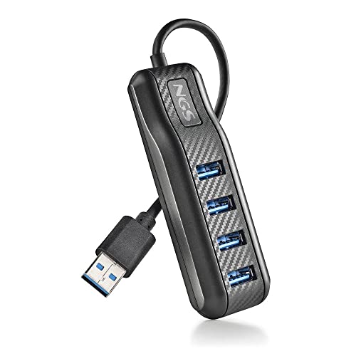 NGS Port 3.0 - Kompakter 4-Port-USB-Hub - Kompatibel mit USB1.1, USB2.0 und USB3.0 von NGS