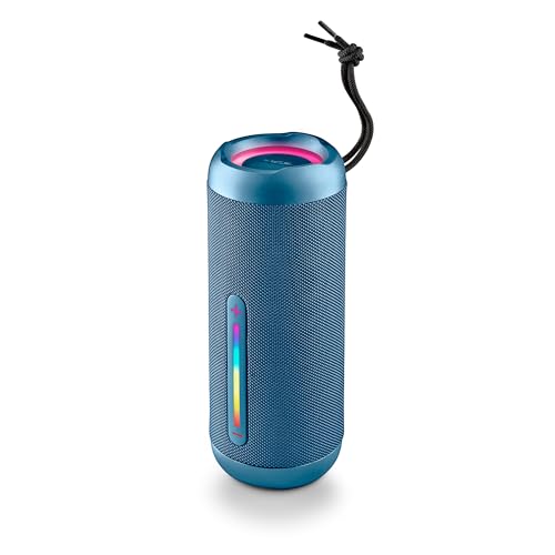 NGS Roller Furia 3 Blue - Kabelloser Lautsprecher mit Bluetooth-Kompatibilität, IPX7-Wasserdichtigkeit, 60 W, True Wireless, USB, Batterielaufzeit 9 Stunden, Blau von NGS