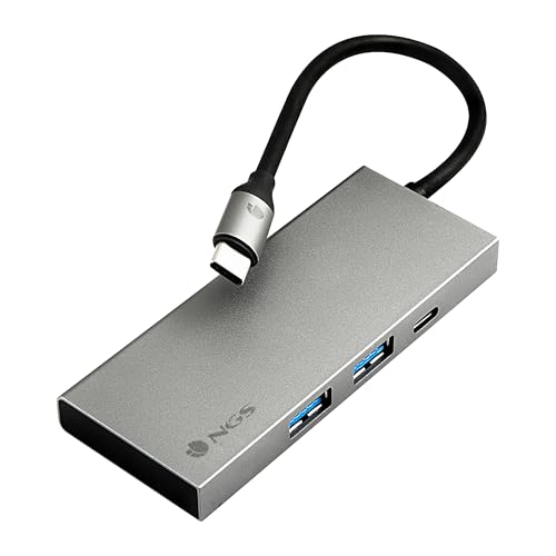 NGS Wonder Dock 4 Pro USB-C Multiport-Adapter aus Aluminium, Ultraleicht, mit USB 3.0, HDMI 4K 30Hz, USB-C mit PD-Aufladung 100 W, kompatibel mit MacBook, Chromebook und Laptops mit USB-C NGS Wonder Dock 4 Pro USB-C Multiport-Adapter aus Aluminium, Ultraleicht, mit USB 3.0, HDMI 4K 30Hz, USB-C mit PD-Aufladung 100 W, kompatibel mit MacBook, Chromebook und Laptops mit USB-C von NGS