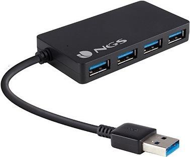 NGS iHub 3.0 USB 3.2 Gen 1 (3.1 Gen 1) Type-A 5000 Mbit/s Schwarz (IHUB3.0) von NGS