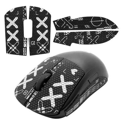 Mouse Grip Tape Set kompatibel mit Logitech G Pro Wireless X Superlight Griptape Gaming Mouse Ultrathin Schweißabsorbierend rutschfest Selbstklebend 0.5mm Gaming Maus Zubehör Griffband, Schwarz von NGUIT