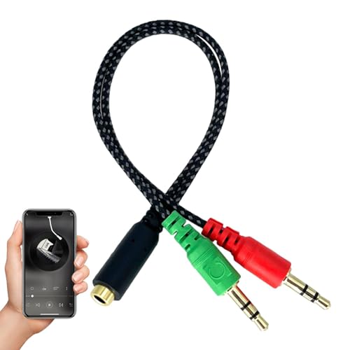 Audio Splitter für Kopfhörer - Kopfhörer-Teiler mit High Fideli Musik, Kopfhörer-Teiler Schnellanschluss, Audio Kopfhörer-Splitter Kopfhörer-Mikrofonsplitter von NGUMMS