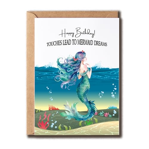 NHBDesigns Touches Lead To Mermaid Dreams-Karte – Geburtstagskarte Meerjungfrau – lustige Karte – Congrats Mermaid Karte – Geschenk für einen besonderen Tag von NHBDesigns