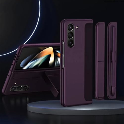 mit Stylus-Touchpen-Abdeckung für Samsung Galaxy Z Fold 6 5 4 3 Hülle Stiftschlitz Unsichtbarer Ständer für Galaxy Z Fold 3 4 5 6 Hülle, Dunkelviolett, Für Samsung Z Fold 4 von NHDCJF