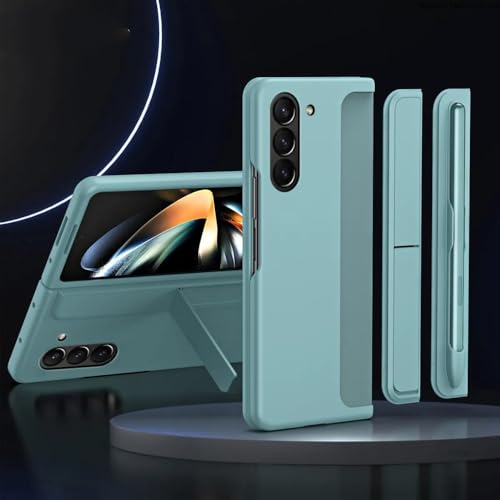 mit Stylus-Touchpen-Abdeckung für Samsung Galaxy Z Fold 6 5 4 3 Hülle Stiftschlitz Unsichtbarer Ständer für Galaxy Z Fold 3 4 5 6 Hülle, Eisblau, für Samsung Z Fold 3 von NHDCJF