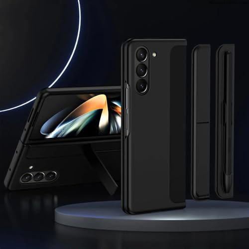 mit Stylus-Touchpen-Abdeckung für Samsung Galaxy Z Fold 6 5 4 3 Hülle Stiftschlitz Unsichtbarer Ständer für Galaxy Z Fold 3 4 5 6 Hülle, Schwarz, Für Samsung Z Fold 3 von NHDCJF