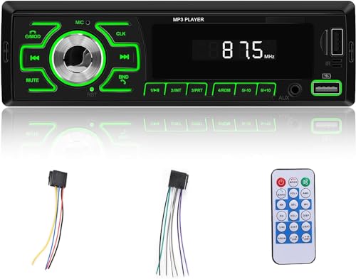 1DIN Autoradio mit Bluetooth - 1 Din Radios mit Freisprecheinrichtung, USB, APP Steuerung, TF Karte, AUX Audio, FM + Fernbedienung von NHOPEEW