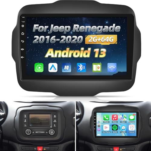 2+64G Autoradio für Jeep Renegade 2016-2020 - Kabelloses Carplay & Android Auto - 9 Zoll Android 13 Radio - WiFi EQ GPS Mirror Link FM RDS + AHD Rückfahrkamera und Mikrofon 2+64G Autoradio für Jeep Renegade 2016-2020 - Kabelloses Carplay & Android Auto - 9 Zoll Android 13 Radio - WiFi EQ GPS Mirror Link FM RDS + AHD Rückfahrkamera und Mikrofon von NHOPEEW