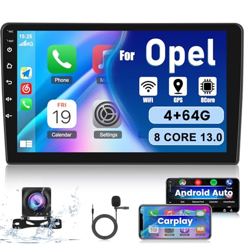 Android Autoradio für Opel Zafira/Opel Astra 2005-2014 - 8 Kern 4 + 64G 9 Zoll Touchscreen Radio - Apple Carplay und Android Auto DSP Audio Wi-Fi SWC Sprachsteuerung + Rückfahrkamera & Mikrofon von NHOPEEW