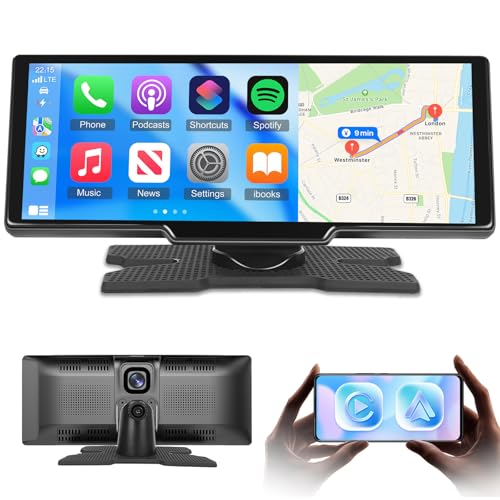 Kabelloses Apple Carplay Android Auto Tragbares Autoradio - 9,3 Zoll Touchscreen Radio Eingebaute Kamera - FM Bluetooth Sprachsteuerung Kabelloses Apple Carplay Android Auto Tragbares Autoradio - 9,3 Zoll Touchscreen Radio Eingebaute Kamera - FM Bluetooth Sprachsteuerung von NHOPEEW