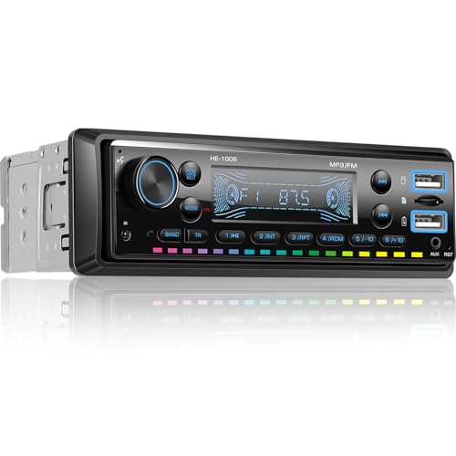 NHOPEEW 1 Din Bluetooth Autoradio mit RGB LED Display - 1-Din-FM-Autoradio mit Dual USB SD Karten AUX Anschluss + Fernbedienung NHOPEEW 1 Din Bluetooth Autoradio mit RGB LED Display - 1-Din-FM-Autoradio mit Dual USB SD Karten AUX Anschluss + Fernbedienung von NHOPEEW