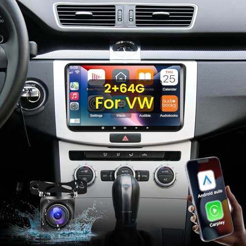 NHOPEEW 2+64G Android 13 Autoradio für VW Passat b6/b7 Golf Polo Seat Touran Sharan Skoda Caddy Fabia Octavia mit Carplay&Android Auto - 9 Zoll Radio Unterstützung WiFi GPS SWC + Rückfahrkamera&Mic NHOPEEW 2+64G Android 13 Autoradio für VW Passat b6/b7 Golf Polo Seat Touran Sharan Skoda Caddy Fabia Octavia mit Carplay&Android Auto - 9 Zoll Radio Unterstützung WiFi GPS SWC + Rückfahrkamera&Mic von NHOPEEW