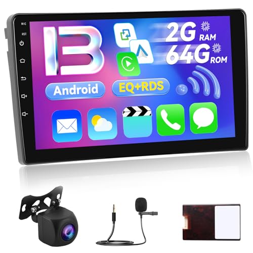 NHOPEEW 2+64G Autoradio für Opel Zafira/Antara/Astra 2006-2010 - Kabelloses Carplay & Android Auto - 9 Zoll Android 13 Radio - WiFi EQ GPS Mirror Link FM RDS + AHD Rückfahrkamera und Mikrofon von NHOPEEW