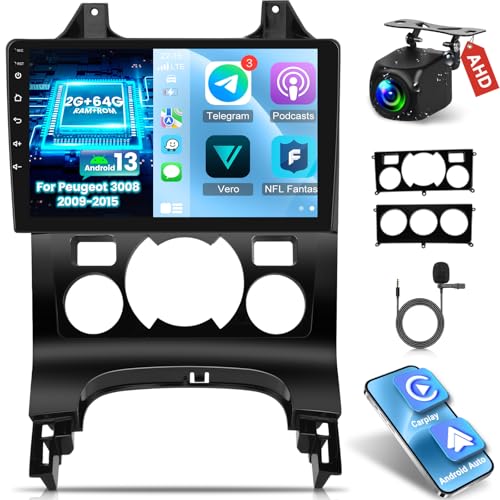 NHOPEEW 2+64G Autoradio für Peugeot 3008 2009-2015 - Drahtlos Carplay & Android Auto - 9 Zoll Android 13 Autoradio mit WiFi GPS EQ FM RDS + AHD Rückfahrkamera&Mic NHOPEEW 2+64G Autoradio für Peugeot 3008 2009-2015 - Drahtlos Carplay & Android Auto - 9 Zoll Android 13 Autoradio mit WiFi GPS EQ FM RDS + AHD Rückfahrkamera&Mic von NHOPEEW