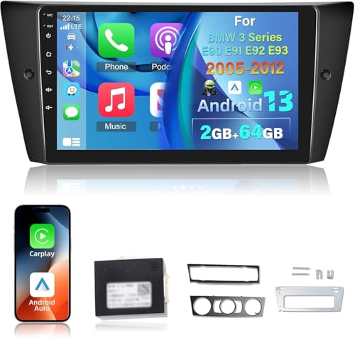 NHOPEEW Android Autoradio für BMW Series 3 E90 E91 E92 E93 2005-2013 mit Wireless Carplay und Android Auto - WiFi GPS Mirror Link Split Screen Lenkradsteuerung FM RDS + Bakcup Kamera NHOPEEW Android Autoradio für BMW Series 3 E90 E91 E92 E93 2005-2013 mit Wireless Carplay und Android Auto - WiFi GPS Mirror Link Split Screen Lenkradsteuerung FM RDS + Bakcup Kamera von NHOPEEW