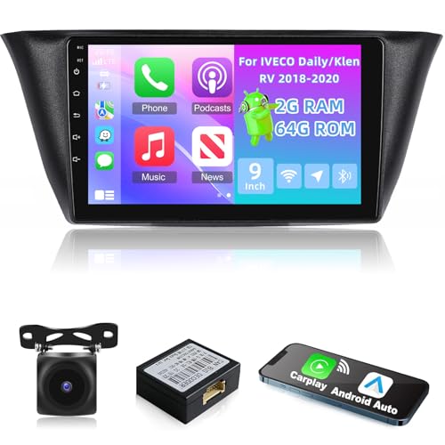 NHOPEEW Autoradio für IVECO Daily/Klen RV 2018-2020 mit kabellosem Carplay & Android Auto - Android 13 Autoradio mit WiFi GPS Lenkradsteuerung EQ Split Screen + Rückfahrkamera & Mikrofon NHOPEEW Autoradio für IVECO Daily/Klen RV 2018-2020 mit kabellosem Carplay & Android Auto - Android 13 Autoradio mit WiFi GPS Lenkradsteuerung EQ Split Screen + Rückfahrkamera & Mikrofon von NHOPEEW