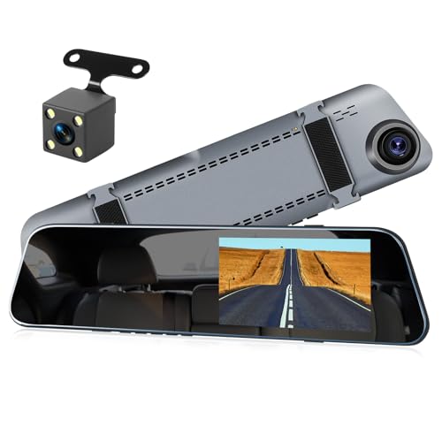 NHOPEEW Mirror Dashcam 4,7 Zoll 720P Doppelkameras für Vorder- und Rückseite - Super Nachtsicht/Loop-Aufnahme/Belichtungskorrektur - Rückfahrkamera für Autos NHOPEEW Mirror Dashcam 4,7 Zoll 720P Doppelkameras für Vorder- und Rückseite - Super Nachtsicht/Loop-Aufnahme/Belichtungskorrektur - Rückfahrkamera für Autos von NHOPEEW