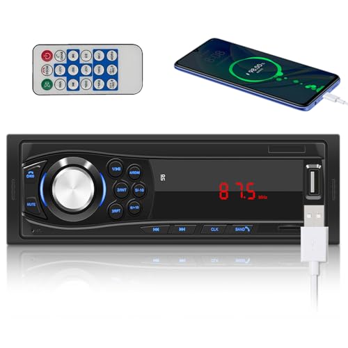 NHOPEEW Single Din Bluetooth Car Stereo Hands-Free Calling Hands-Free Car Radio 1 DIN, USB, TF Card, AUX Audio, FM with Remote Control von NHOPEEW