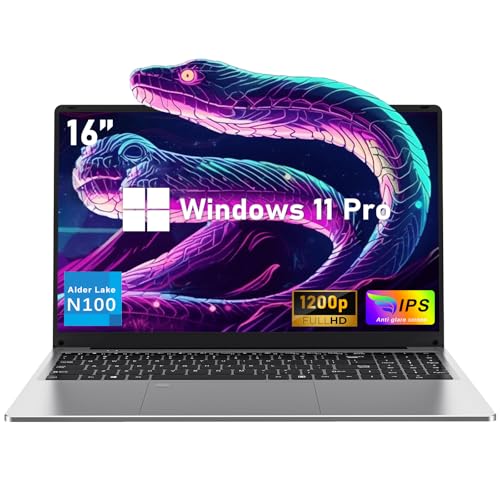NIAKUN 16 Zoll Laptop Notebook, RAM 16GB+SSD 1TB Prozessor N100 (bis zu 3.4Ghz) Computer, Full HD 1920x1200P, Hintergrundbeleuchtete Tastatur, WiFi 5, USB 3.0, 6000mAh von NIAKUN