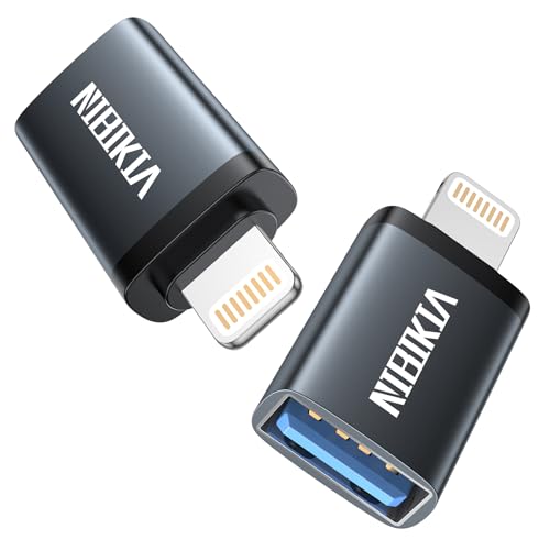 Lightning auf USB Adapter, 2Pack iPhone USB Lightning Stick Adapter Kompakter USB 3.0-OTG für iPhone/iPad, Hubs, MIDI Keyboard, Maus, Kartenleser, USB Daten Synchronisation unterstützt USB Flash Drive von NIBIKIA
