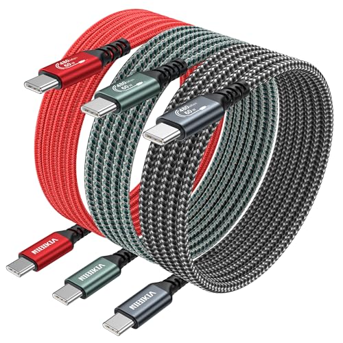 USB C Kabel 60W [3Stück 2M] USB C auf USB C Kabel, PD 3.0 Schnellladekabel für iPhone 15 Ladekabel, iPhone 16 Ladekabel, Samsung Galaxy S24 S23 S22, iPad Pro/Air von NIBIKIA