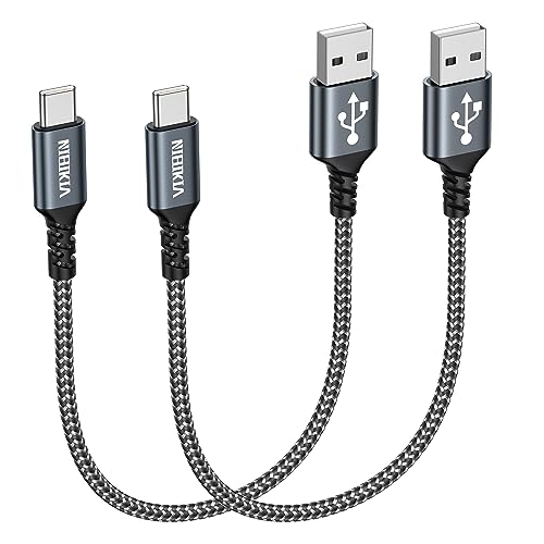 USB C Kabel Kurz [2 Stück 30CM] Nylon Fast Charge Schnellladekabel Typ C Ladekabel für Samsung Galaxy S22 S21 S20 S10 A13 A14 A21 A40 A53 A54, Google Pixel, Motorolo, Nokia, Xiaomi Redmi von NIBIKIA