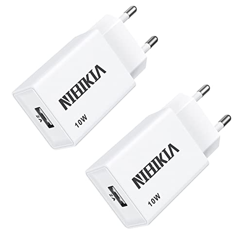USB Ladegerät 2Pack 2.4A/5V USB Stecker USB Netzteil USB Ladestecker USB Netzstecker USB Aadapter Kompatibel mit iPhone Samsung Sony HTC LG Xiaomi von NIBIKIA
