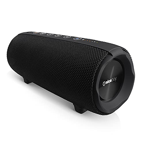 NICEBOY® Raze 3 Titan Wireless 5.0 Bluetooth Lautsprecher - Wasserfest mit integrierter Powerbank, MaxxBass HD-Stereo - Akku-Ladung bis zu 15 Stunden von NICEBOY