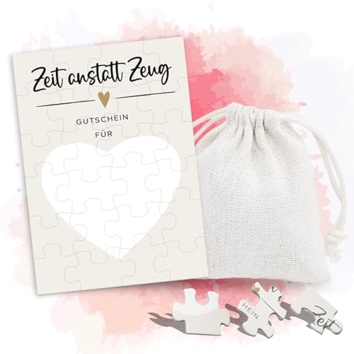 NICEIN Gutschein Puzzle 24-teilig,Gutschein zum Ausdrucken mit Aufbewahrungstasche,Personalisierte Geschenke für Frauen,Männer,Karte als Geburtstagskarte,Valentinstag,Essensgutschein,Einladung (24pcs) von NICEIN