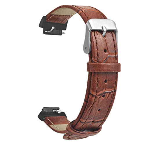 Kompatibel für Inspire & Inspire HR Uhrenarmband - Korn Uhrenarmband Leder Fitness Tracker Ersatzzubehör Armband Armband von NICERIO